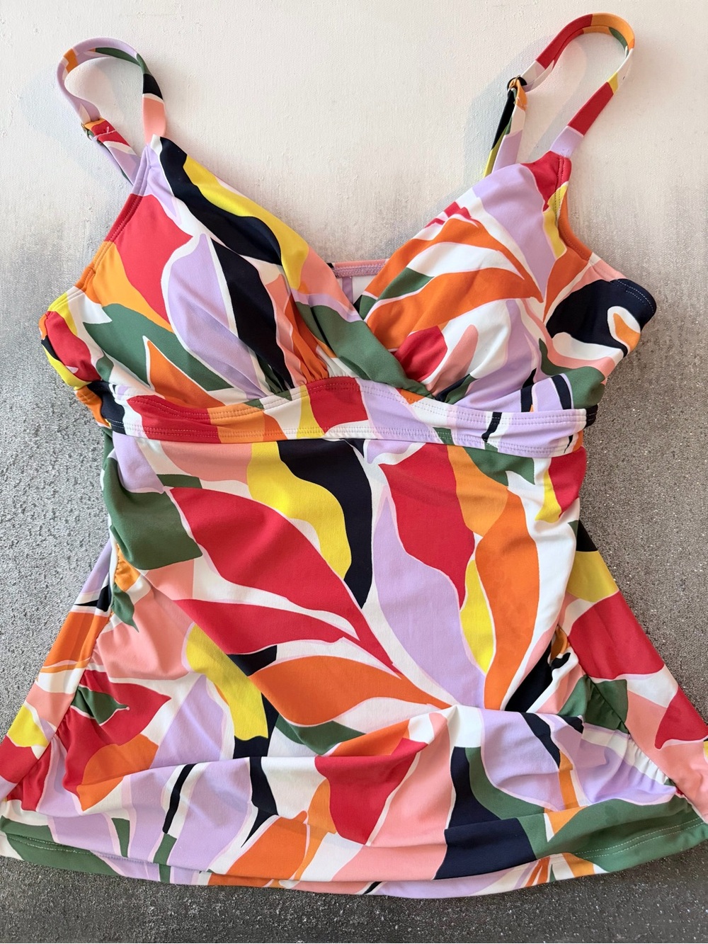 NEW Anne Cole Tropical Print Tankini Top 34C 36B NWOT Multicolor Swim